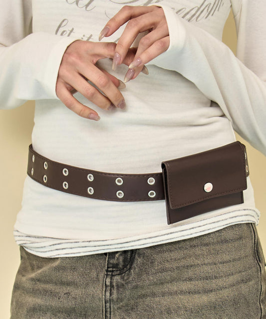 ポーチ付きハトメ ベルト 159-6018