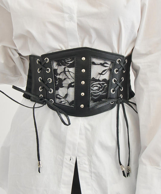 ダブルレースアップ コルセット ベルト  159-6109