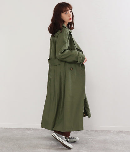 リネン バックギャザー トレンチコート 21772