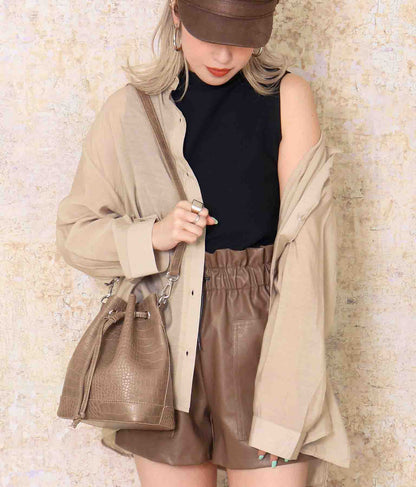 2WAY ショルダー クロコ調 バッグ 159-4703