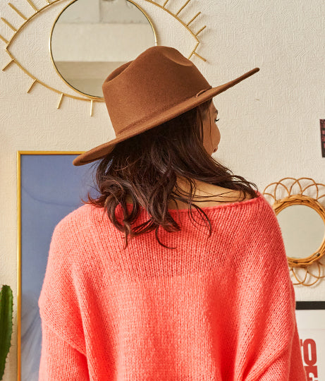 ツバ広 中折紐付 ハット 819-6554