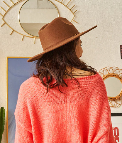 ツバ広 中折紐付 ハット 819-6554