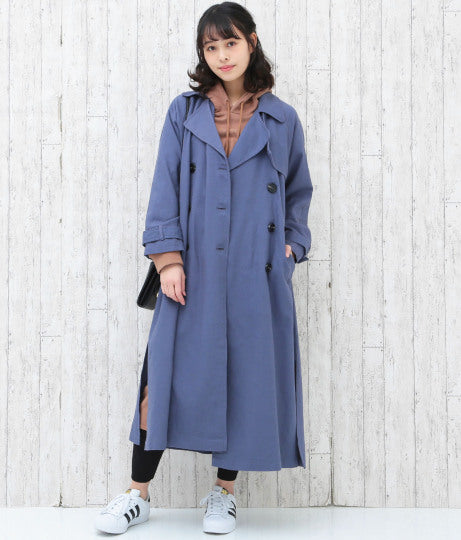 リネン バックギャザー トレンチコート 21772