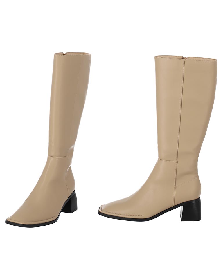 スクエアートゥ ロングブーツ 369-8485