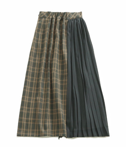 【低身長向けサイズ】チェック プリーツ巻き スカート 83847