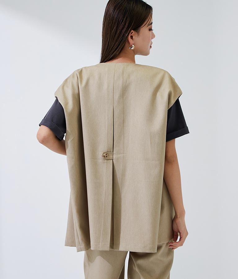 カラーレスショート丈ジレ 364-8696