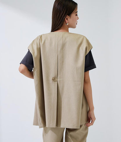 カラーレスショート丈ジレ 364-8696