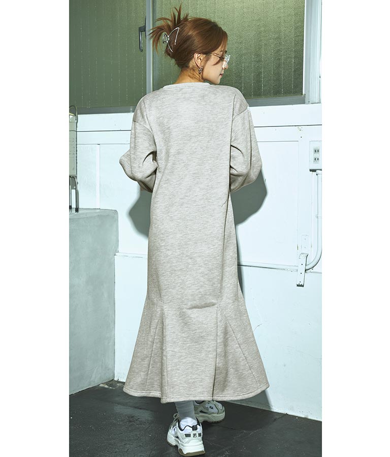 裏起毛スウェットフレアワンピース 157-5316