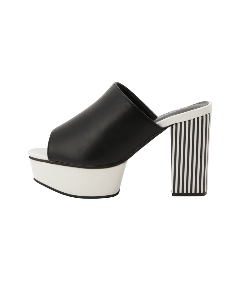 ストライプチャンキーヒールサンダル 499-2251