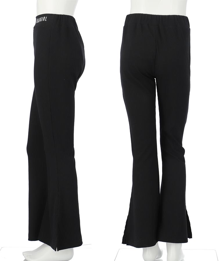 刺繍 リブ フレア パンツ 912-6907