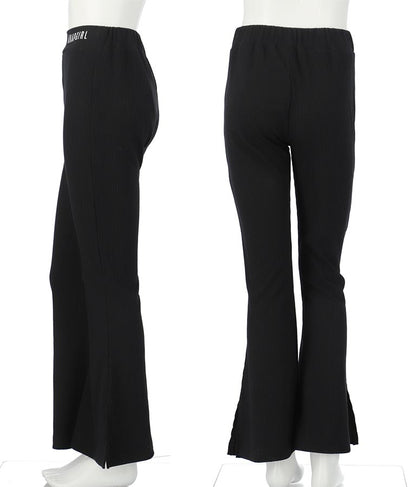 刺繍 リブ フレア パンツ 912-6907