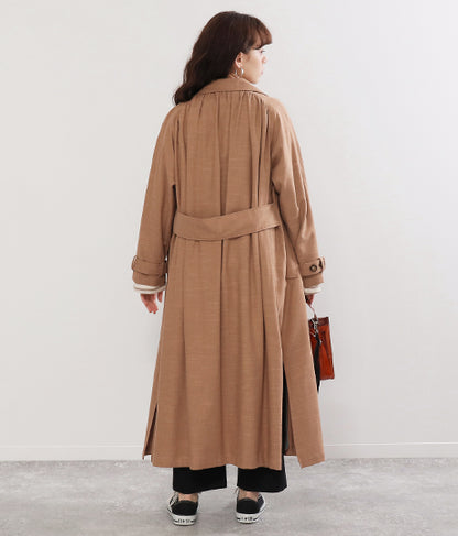 リネン バックギャザー トレンチコート 21772