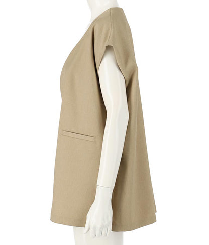 カラーレスショート丈ジレ 364-8696