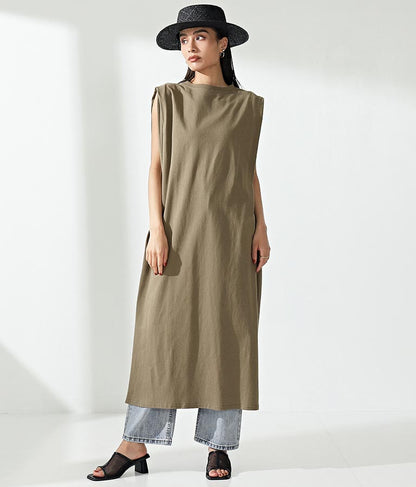 天竺タックショルダーデザインワンピース 367-8768