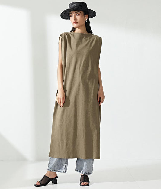 天竺タックショルダーデザインワンピース 367-8768