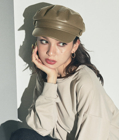 フェイクレザーキャスケット