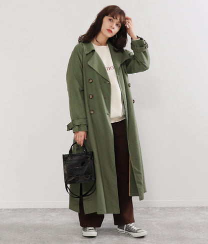 リネン バックギャザー トレンチコート 21772