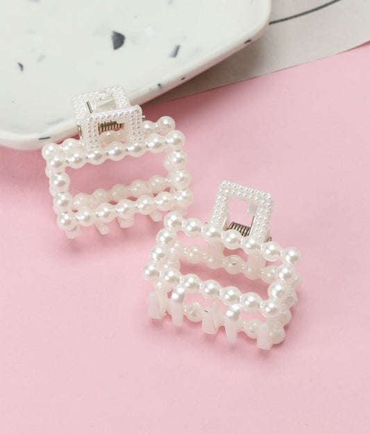 スクエアパール クリップ 2個セット 529-6342