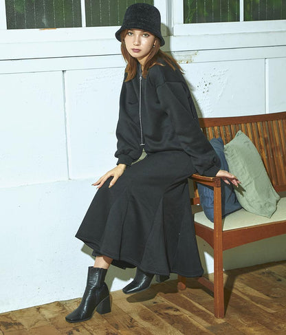 裏起毛スウェットフレアワンピース 157-5316