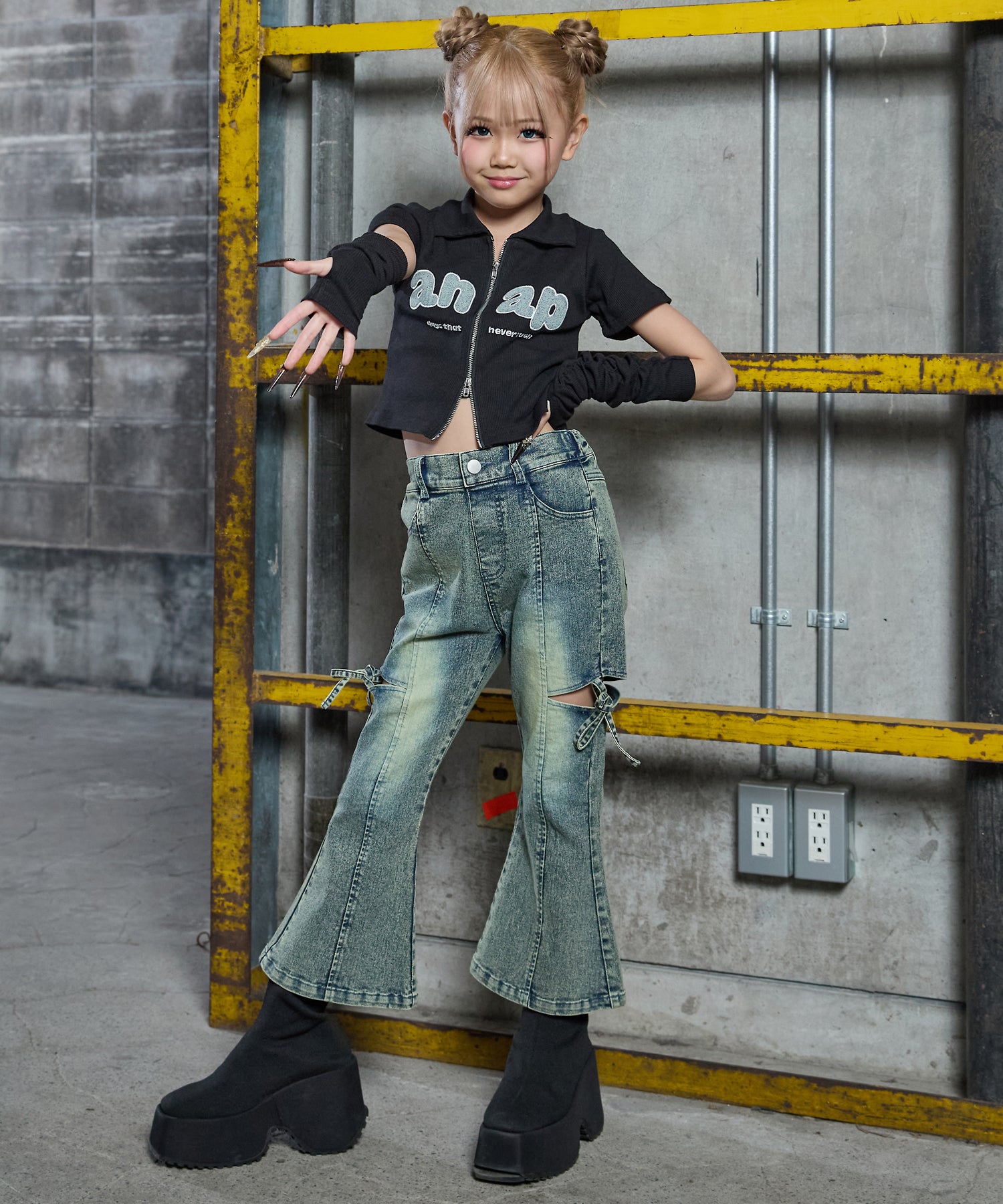 サイド リボン フレア パンツ（別売りセットアップ）【ジュニアお揃い