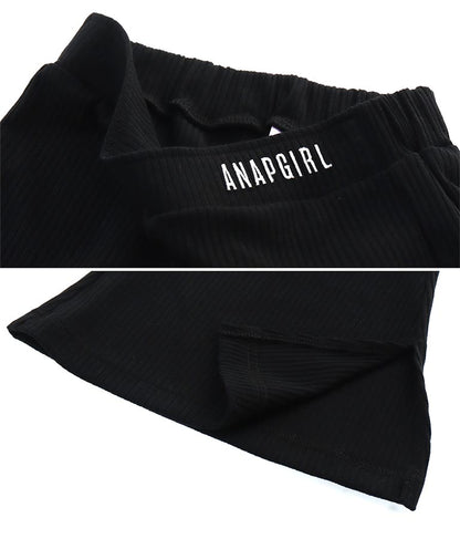 刺繍 リブ フレア パンツ 912-6907