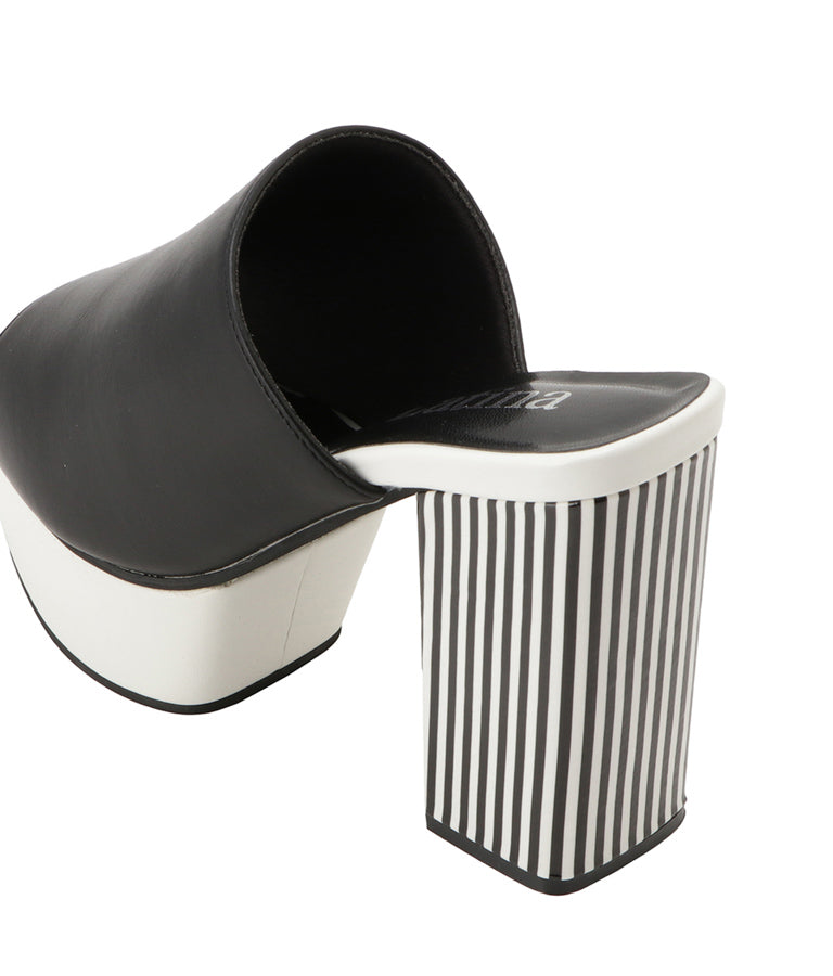 ストライプチャンキーヒールサンダル 499-2251