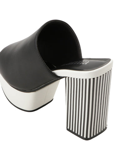 ストライプチャンキーヒールサンダル 499-2251