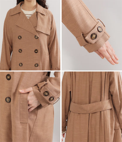 リネン バックギャザー トレンチコート 21772