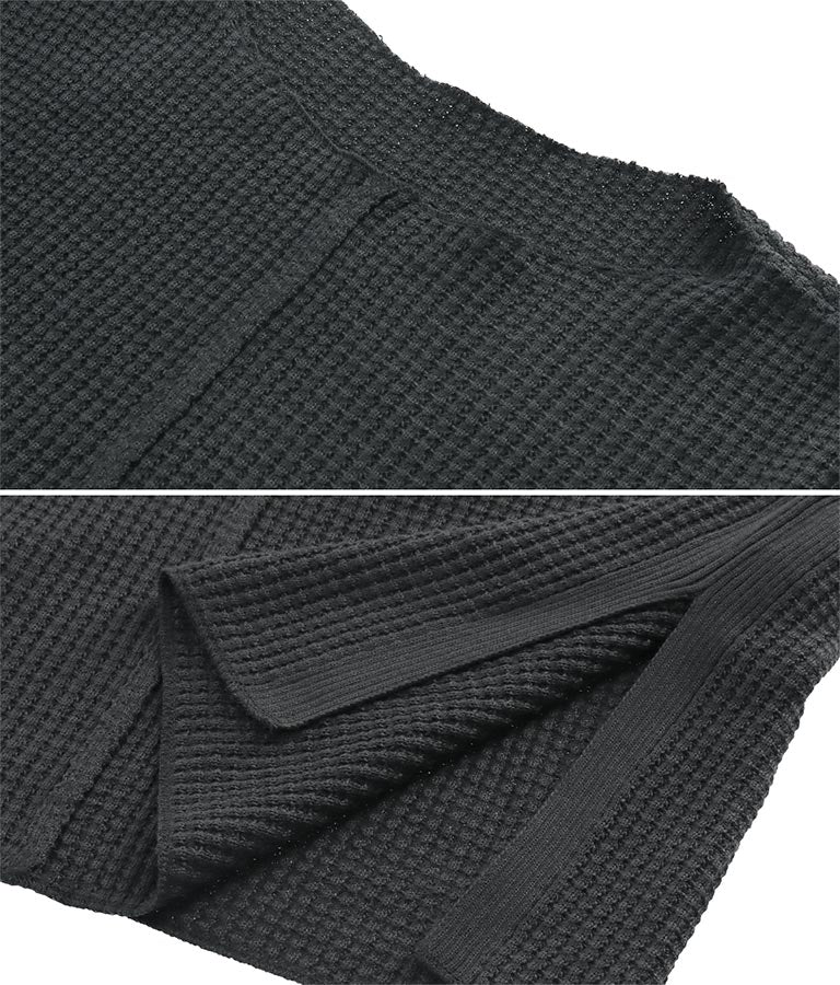 ワッフル編み スリット ニット トップス【セットアップ着用可】 793-8683