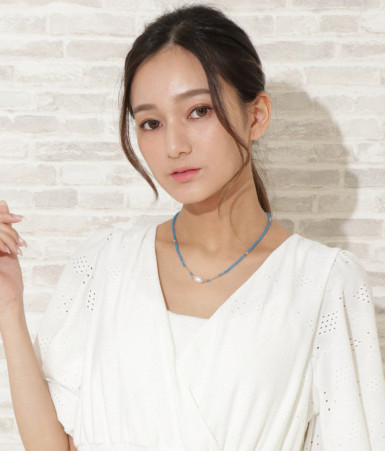 カラービーズ ネックレス 529-6391