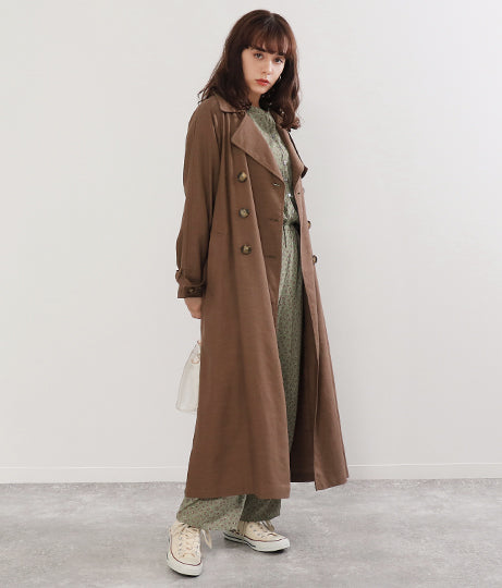 リネン バックギャザー トレンチコート 21772