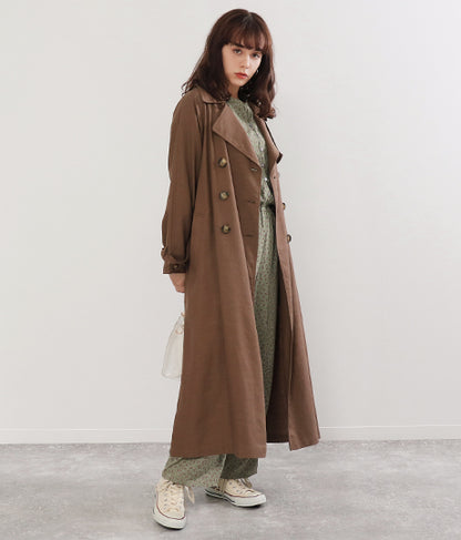 リネン バックギャザー トレンチコート 21772