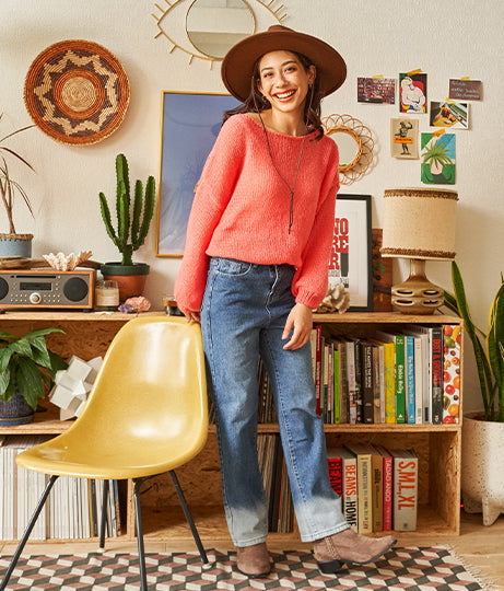 ツバ広 中折紐付 ハット 819-6554