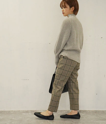 【低身長向けサイズ】チェック柄 テーパード パンツ 83825
