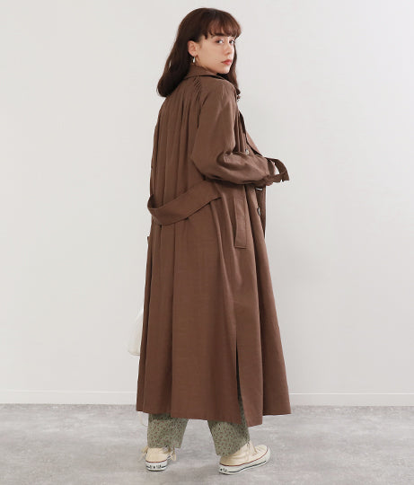 リネン バックギャザー トレンチコート 21772