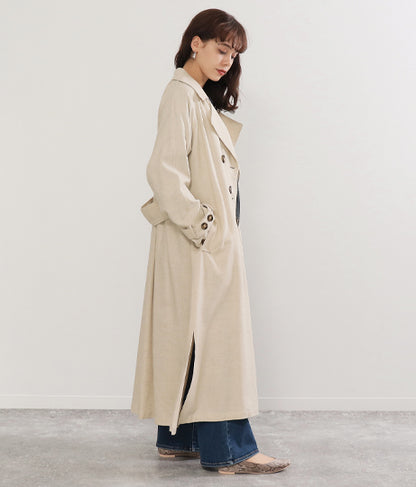 リネン バックギャザー トレンチコート 21772