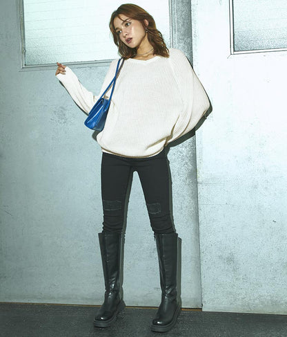 バックスピンドルニットチュニック 793-8580