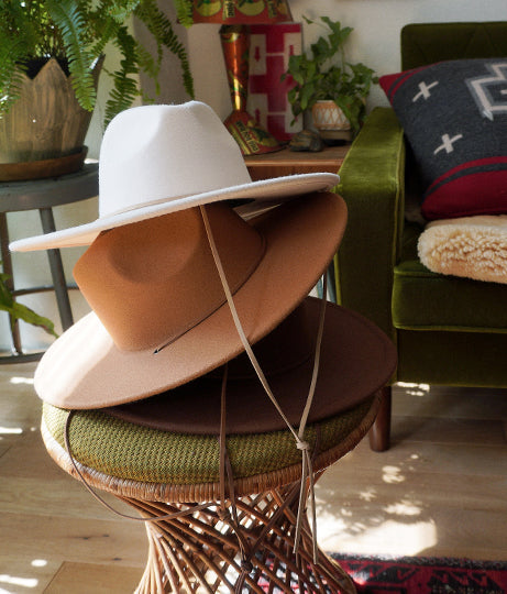 ツバ広 中折紐付 ハット 819-6554