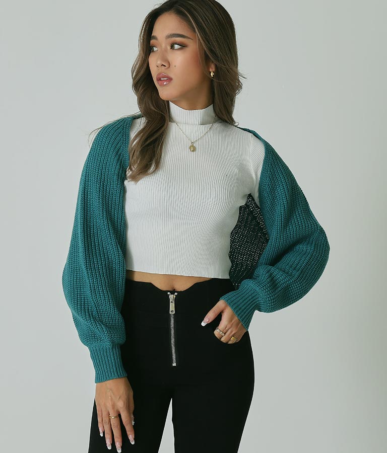 ニットクロップドボレロ 794-8410