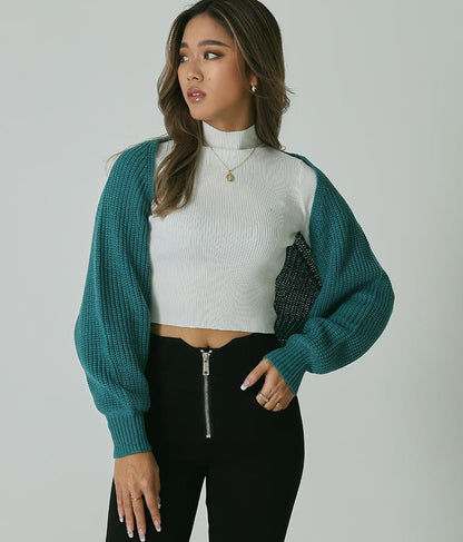 ニットクロップドボレロ 794-8410