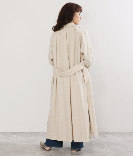 リネン バックギャザー トレンチコート 21772