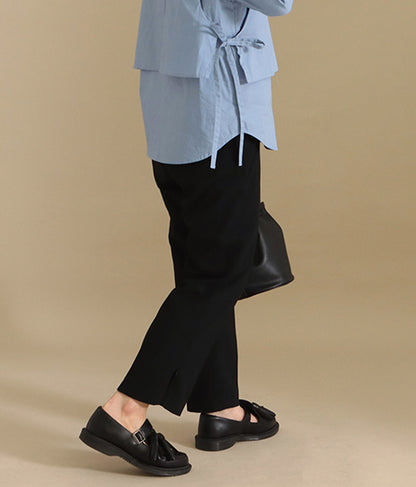 【低身長向けサイズ】ハイウエスト サイド ジップ センター プレス パンツ 83819