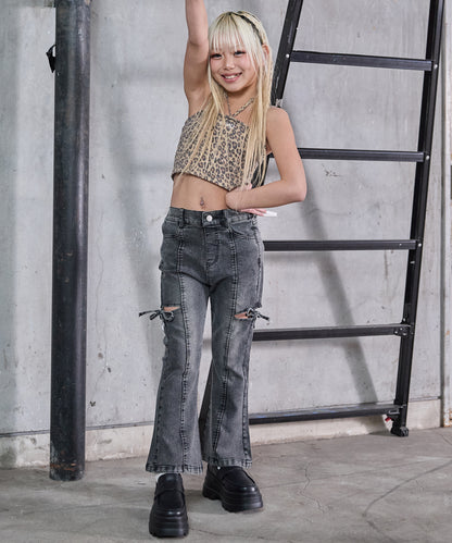 サイド リボン フレア パンツ（別売りセットアップ）【ジュニアお揃い】 422-3574