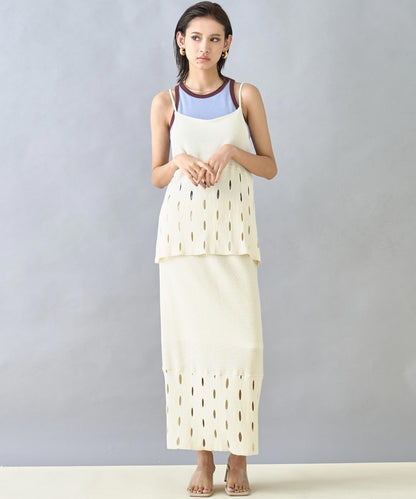切替 デザイン ニット ナロー スカート 361-9675