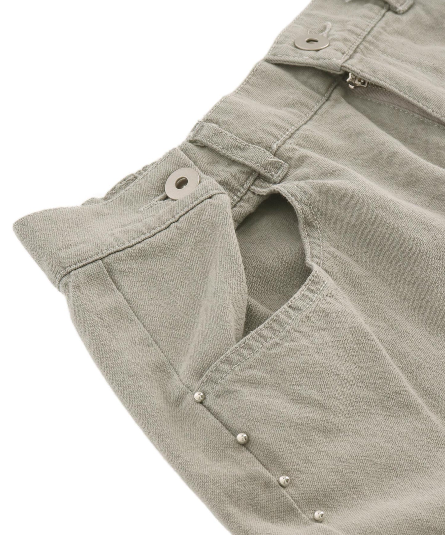ウエストタック サイド スタッズ ワイド デニム パンツ 362-9670