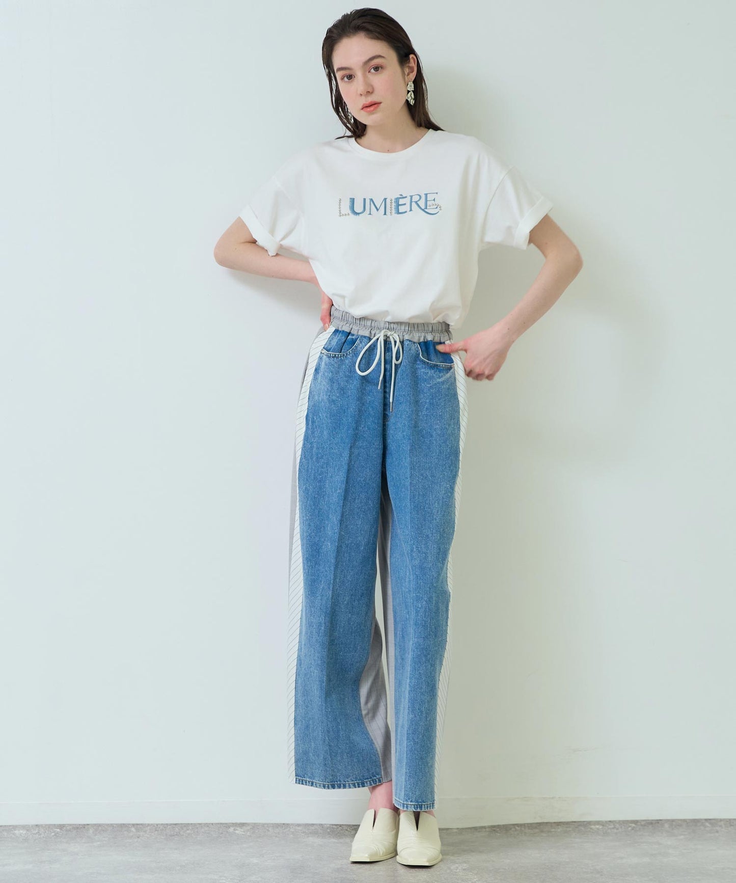 Eimee Law バック ストライプ サイド ライン デニム パンツ 362-9686
