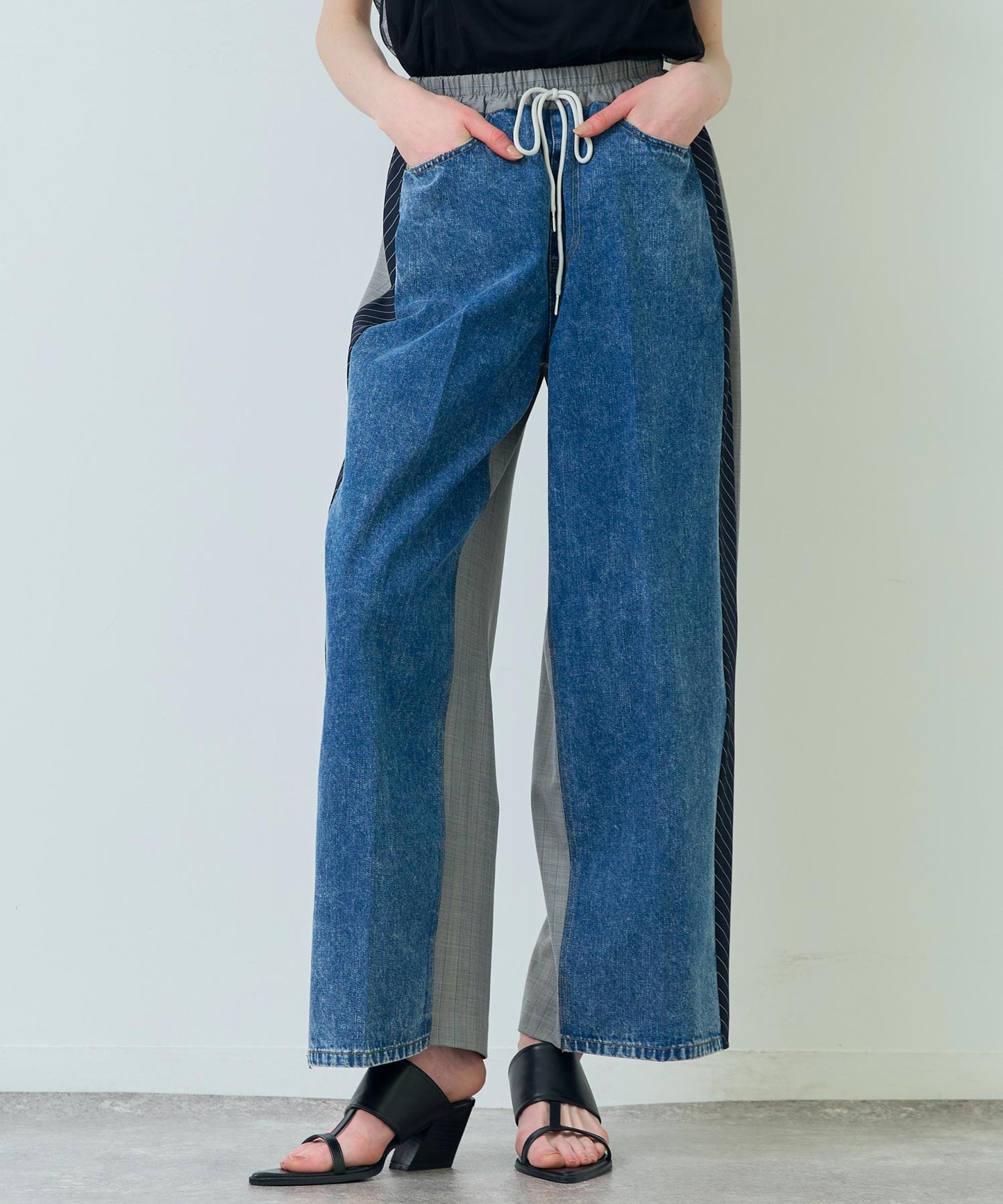 Eimee Law バック ストライプ サイド ライン デニム パンツ 362-9686