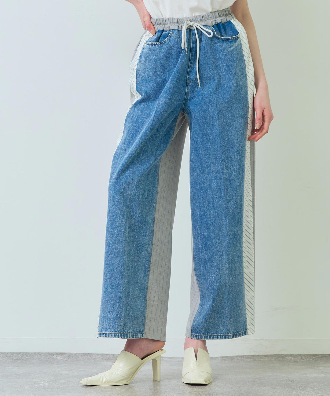 Eimee Law バック ストライプ サイド ライン デニム パンツ 362-9686