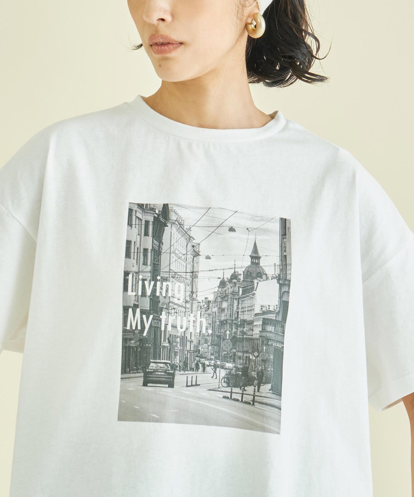 フォト プリント オーバーサイズ Tシャツ 363-9620
