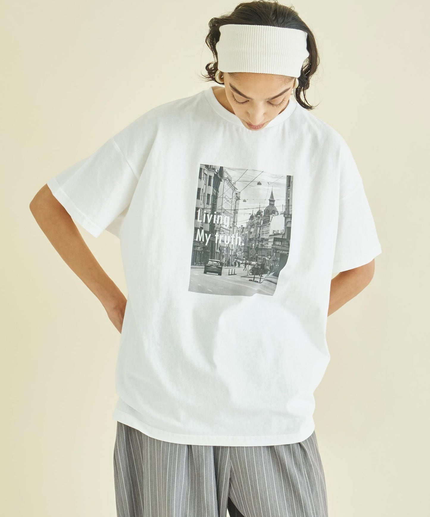フォト プリント オーバーサイズ Tシャツ 363-9620